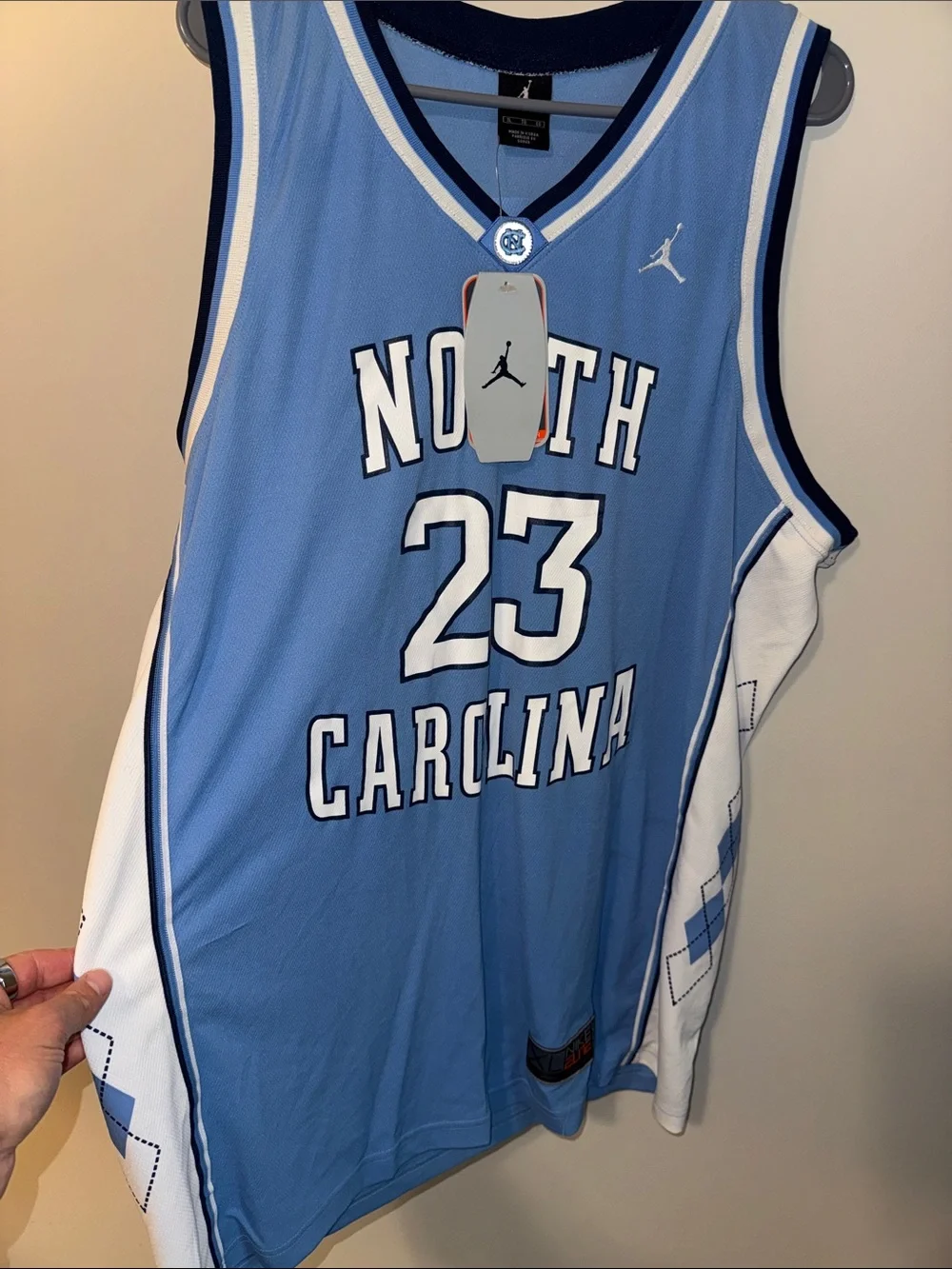 Jordan North Carolina #23 Basketball Jersey - Carolina Blue & White